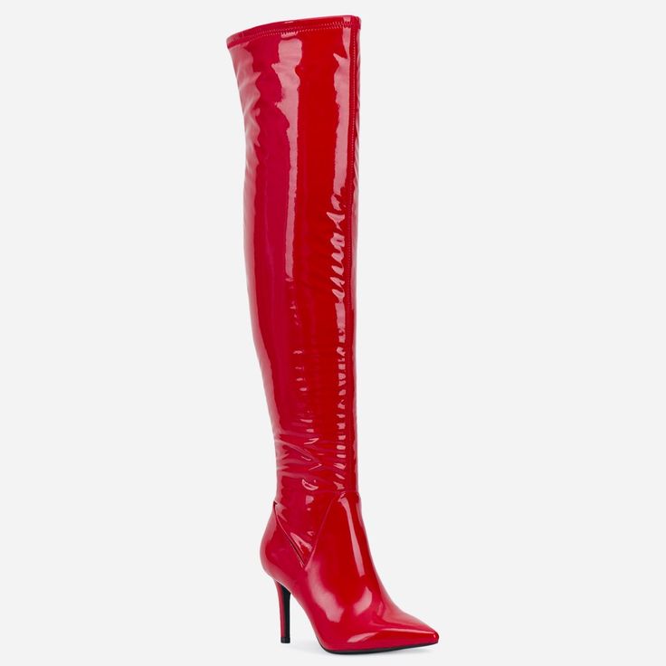 Brand New **May Not Be Able To Ship Boots In Original Box, Due To Large Size Of Box.** The Line On Sleek Style Just Got Defined By Jessica Simpson’s Abrine Over-The-Knee Boots That Sizzle From Pointed Toes Up To A Sky-High Silhouette. 3-1/2" Stiletto Heel Shaft Height: 21-3/4"; Circumference: 17"; Measured On A Size 6 Note: Shaft Height And Circumference Vary By Size Pointed-Toe Over-The-Knee Boots With Partial Zipper Closure Manmade Upper; Rubber Sole Fitted Red Heeled Boots, Red Knee-high Heeled Boots For Formal Occasions, Elegant Red Knee-high Winter Boots, Elegant Red Knee-high Boots, Elegant Red Knee-high Boots For Winter, Elegant Red Knee-high Boots With Pointed Toe, Chic Red Knee-high Boots, Red Pointed Toe Knee-high Boots For Formal Occasions, Red Fitted Patent Leather Heeled Boots