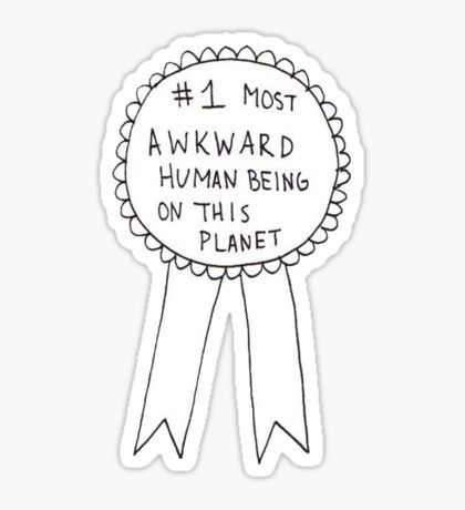 an award ribbon with the words 1 most awkward human being on it's planet