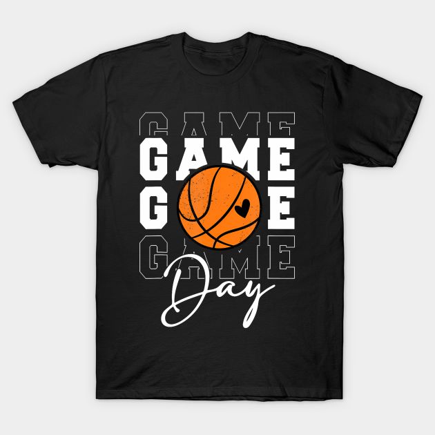 a black t - shirt that says game day with a basketball on it