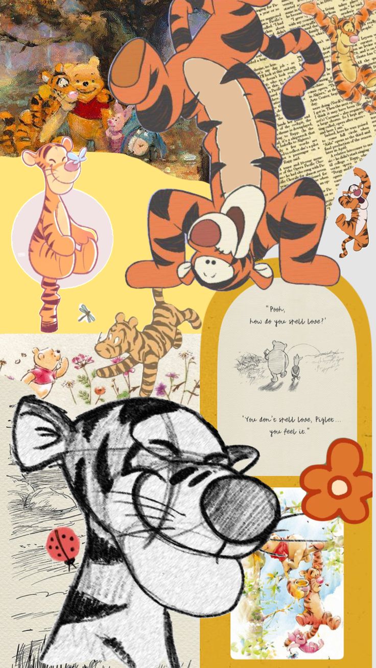 winnie the pooh and tigger collage