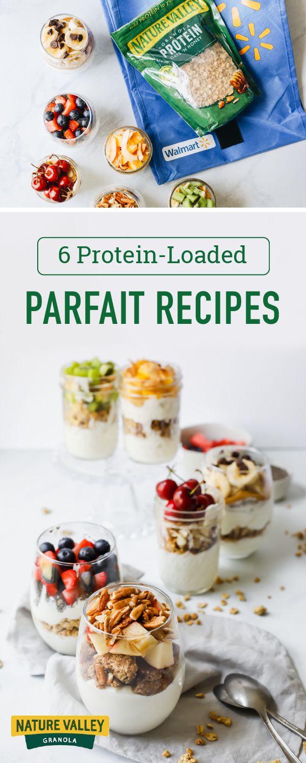 an image of desserts with the title 6 protein - loaded parfait recipes