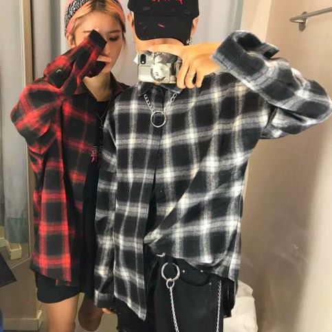 90‘s Checker Plaid Shirt Trendy Black Shirt For Concert, Trendy Summer Shirt For Concerts, Summer Grunge Concert Shirt, Harajuku Long Sleeve Top For Summer, Harajuku Long Sleeve Summer Top, Summer Harajuku Long Sleeve Top, Summer Long Sleeve Harajuku Top, Black Grunge Shirt For Summer, Alternative Style Summer Concert Shirt