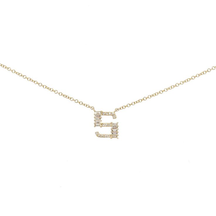 Baguette Diamond initial necklaces. Available in all letters in Rose, Yellow, and White Gold. Letters are approx 1/2" tall Baguette Diamond Necklace, Diamond Initial Necklace, Initial Necklaces, Gold C, Gold N, Gold G, Diamond Necklaces, Rose Yellow, Gold Letters