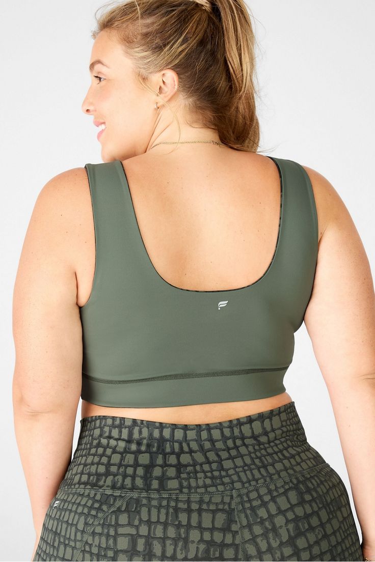 Harlow Reversible Medium Impact Sports Bra Fabletics green female Activewear >> Womens >> Sports Bras >> Medium Impact plus Running/Training Reversible style for two looks in one Green Sports Activewear, Versatile Green Activewear For Sports, Green Activewear With Built-in Padding, Versatile Green Activewear For Gym, Green Versatile Moisture-wicking Sports Bra, Versatile Green Moisture-wicking Sports Bra, Sporty Green Activewear With Built-in Bra, Green Sporty Activewear With Built-in Padding, Casual Green Sweat-resistant Sports Bra