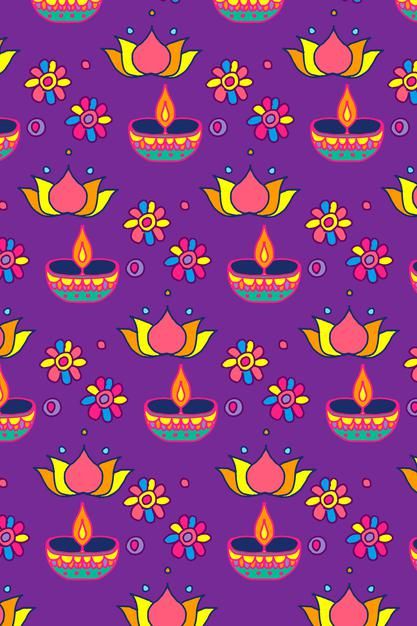 Diwali candle festival pattern vector background Free Vector Diwali Designs Pattern, Diwali Printables, Diwali Pattern, Candle Festival, Appa Embroidery, Diwali Illustration, Ethnic Print Pattern, Diwali Background, Diwali Wallpaper