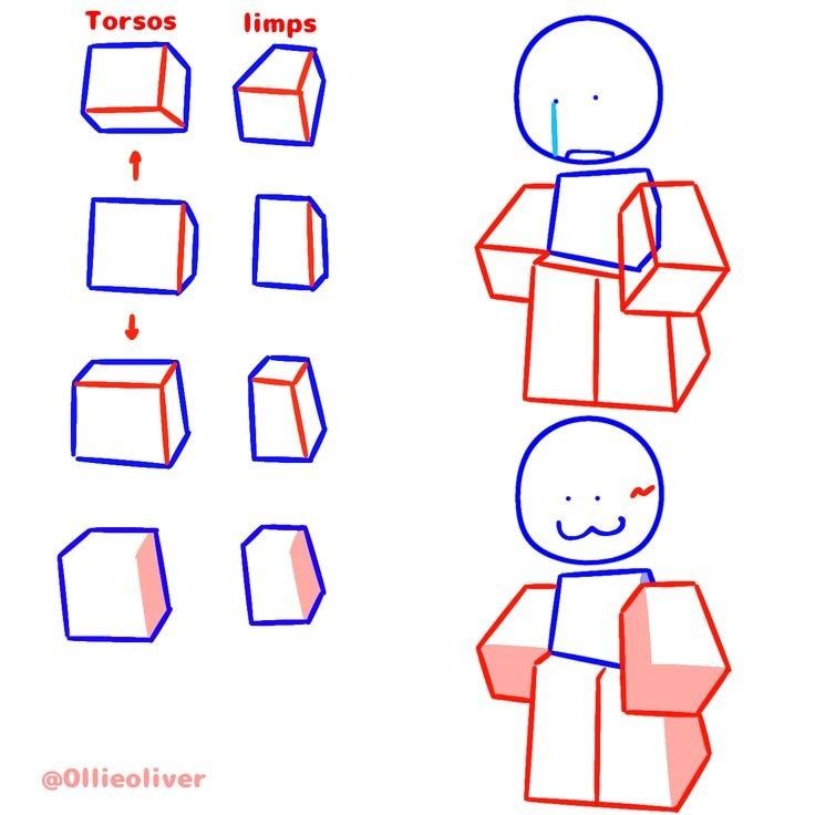 how to draw an origami man with different shapes and sizes