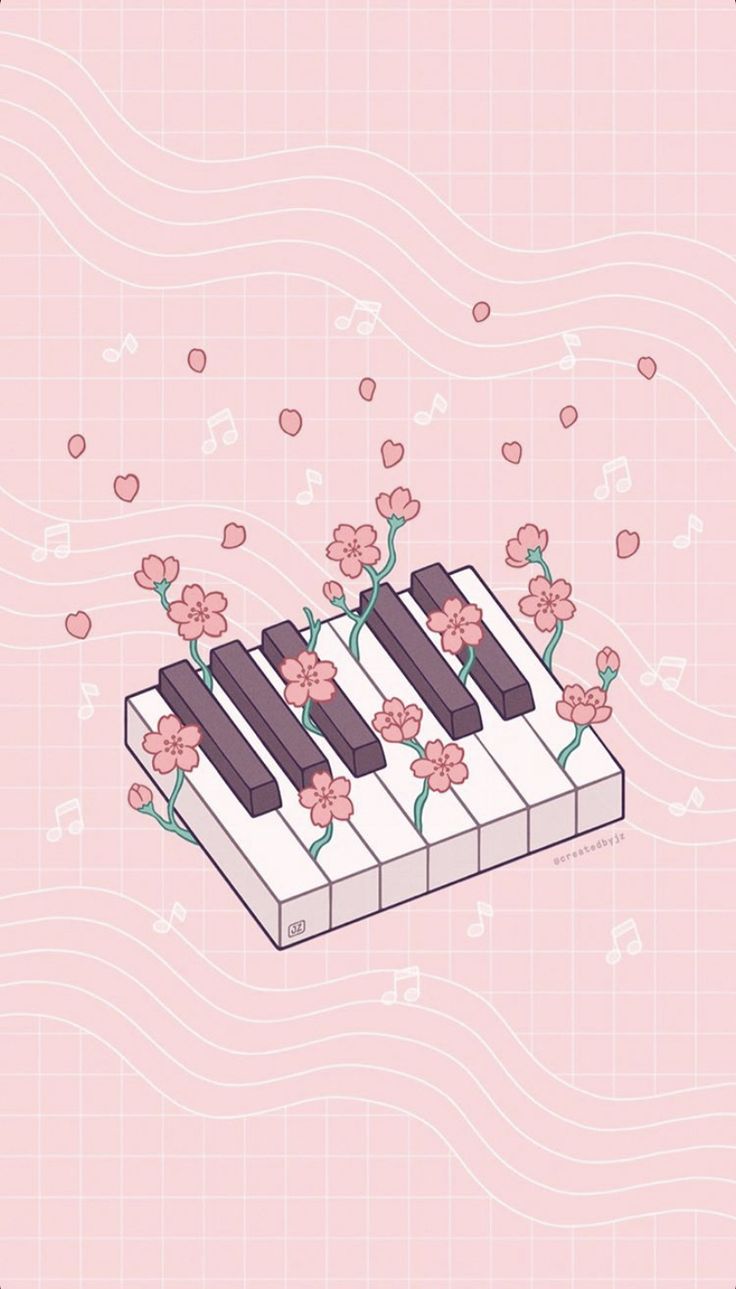 a piano with flowers on it and the words did i touch her? written in pink