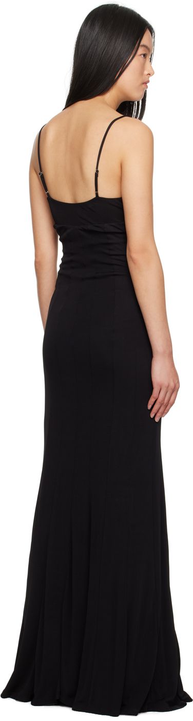 Viscose jersey dress. · Square neck · Princess seams · Adjustable spaghetti straps · Low back · Full mesh lining Supplier color: Black Staud Fitted Midi Dress For Workwear, Fitted Staud Midi Dress For Work, Staud Sleeveless Midi Dress, Staud Sleeveless Formal Midi Dress, Elegant Staud Midi Dress For Formal Occasions, Elegant Evening Bodycon Dress With Invisible Zipper, Elegant Staud Dresses For Workwear, Elegant Staud Formal Midi Dress, Staud Elegant Workwear Dresses