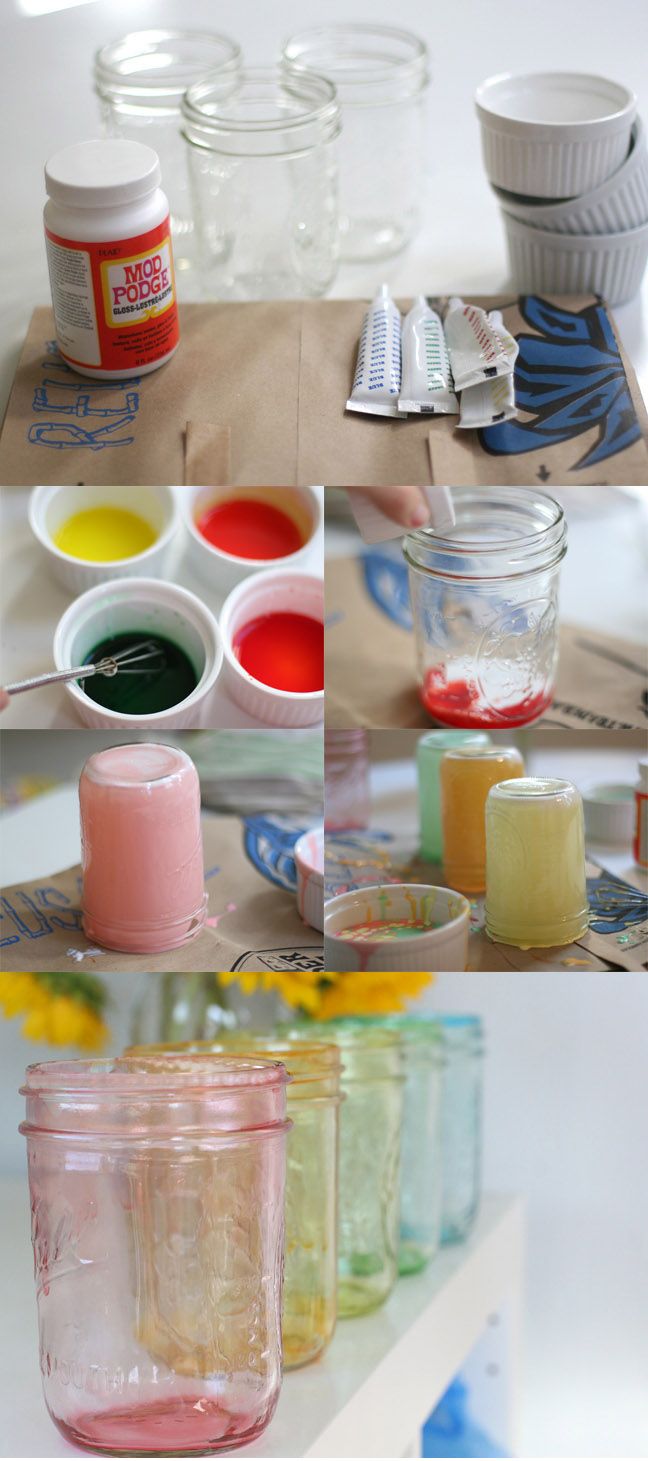 there are many different types of paint in glass jars