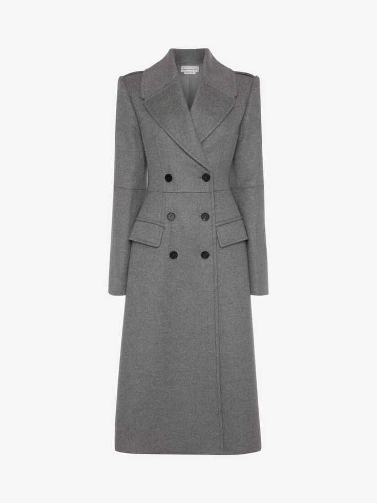 Ladies Coat Design, One Sleeve Dress, Peacoats, Tailored Coat, Military Coat, Grey Coat, Coat Design, Double Breasted Coat, Coat Fashion