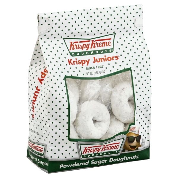 krispy kreme powdered sugar doughnuts, 12 - ounce bag