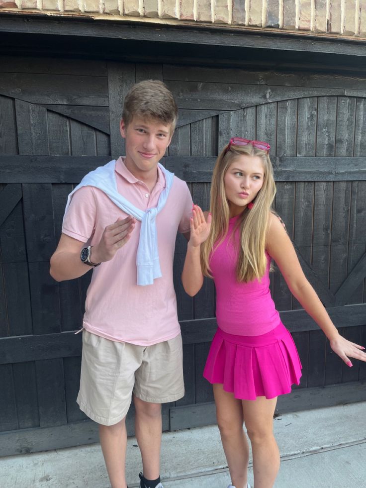 BARBIE AND KEN HALLOWEEN COSTUME Barbenheimer Outfit Spirit Week, Barbie Vs Oppenheimer Spirit Week, Barbie And Ken Homecoming Outfits, Barbie And Ken Inspired Outfits, Barbie Spirit Week Outfit, Ken Barbie Outfit Ideas, Barbie And Ken Halloween Outfits, Barbie Vs Ken Spirit Day, Barbie And Ken Dress Up