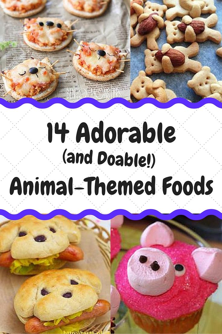 an assortment of animal themed foods with the words, it's adorable and doable