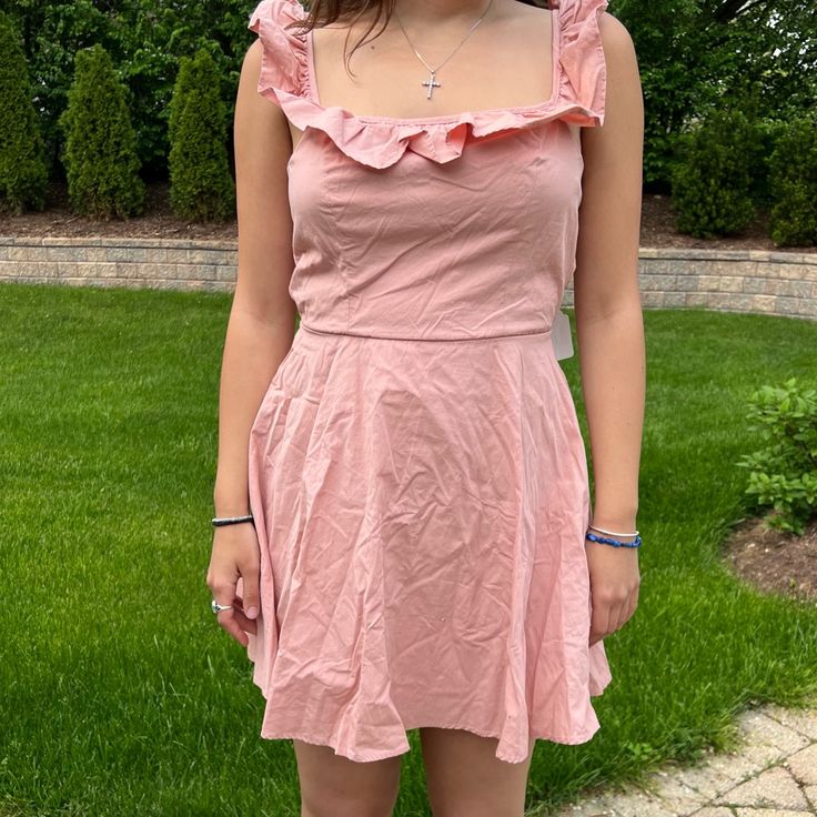 Skater Dress Tie In The Back Great For Summer From Altered State Nude Pink Dress, Altered State, Altard State Dresses, Altard State, Nude Pink, Altar'd State, Tie Dress, Skater Dress, Pink Red