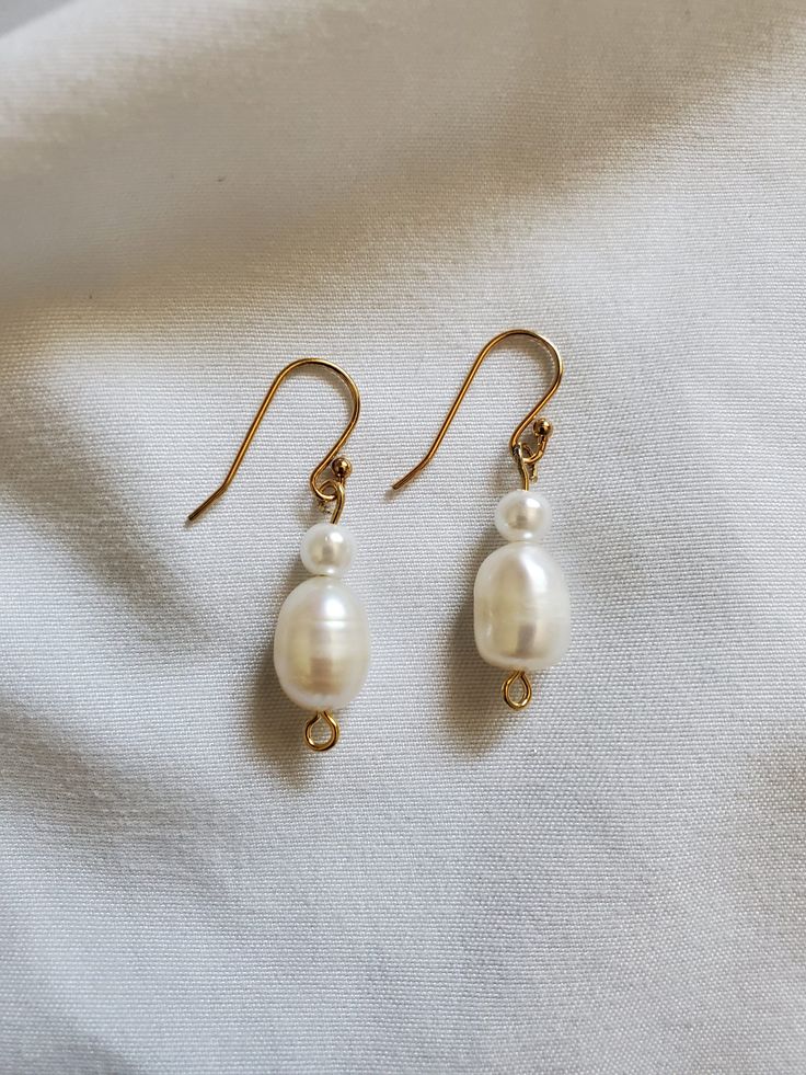 handmade with cultured freshwater pearls Handmade Pearl White Pearl Earrings, Handmade Delicate Pearl Earrings, Handmade Delicate Baroque Pearl Earrings, Everyday Handmade Teardrop Pearl Earrings, Delicate Handmade Baroque Pearl Earrings, Handmade Pearl White Dangle Pearl Earrings, Handmade Baroque Pearl Earrings In Pear Shape, Handmade Pearl Pendant Earrings For Jewelry Making, Handmade Baroque Pearl Pear-shaped Earrings