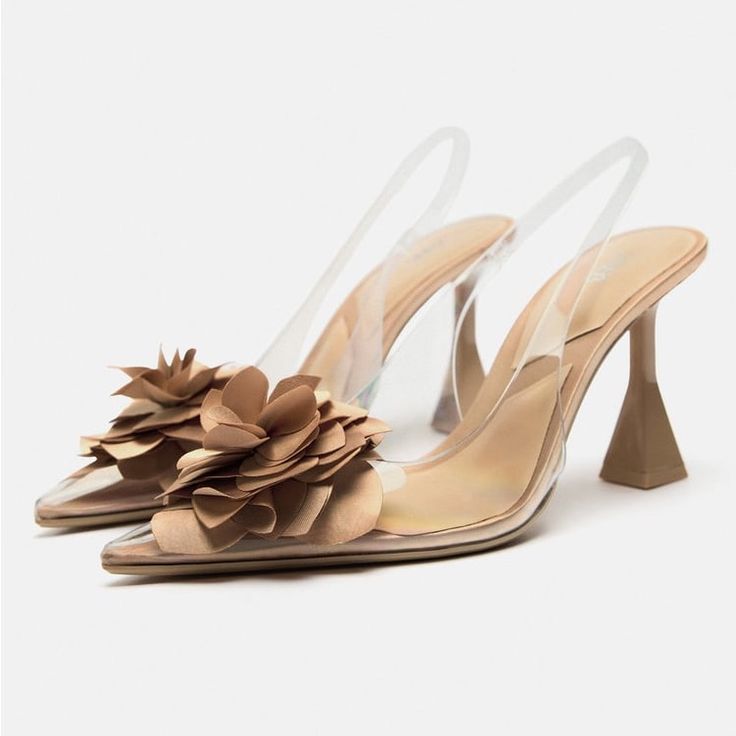 Zara Floral Vinyl Slingback Heeled Shoes In Beige Sz 37 / 6.5 Brand New With Tags. Low Offers Will Not Be Considered. High Heel Vinyl Pumps. Satin Effect Flower At Front. Back Strap. Pointed Toe. Heel Height: About 3.7 Inches (9.5 Cm) Upper 100% Polyurethane Thermoplastic Sole 100% Polyurethane Thermoplastic Insole 80% Polyurethane 20% Polyester Zara Dust Bad Is Included With Purchase If You Pay Full Listed Price. Beige | 2206/210 New Posher? Sign Up With Invite Code 0ld_fashioned For $10 Off Yo Beige Slingback Pumps For Summer Party, Beige Summer Party Slingback Pumps, Beige Slingback Sandals With Pointed Toe For Party, Beige Closed Toe Slingback Sandals For Party, Beige Pointed Toe Slingback Sandals For Party, Beige Slingback Pumps For Summer Evenings, Beige Party Heels For Spring, Beige High Heel Slingback Pumps For Spring, Beige Slingback Pumps For Party