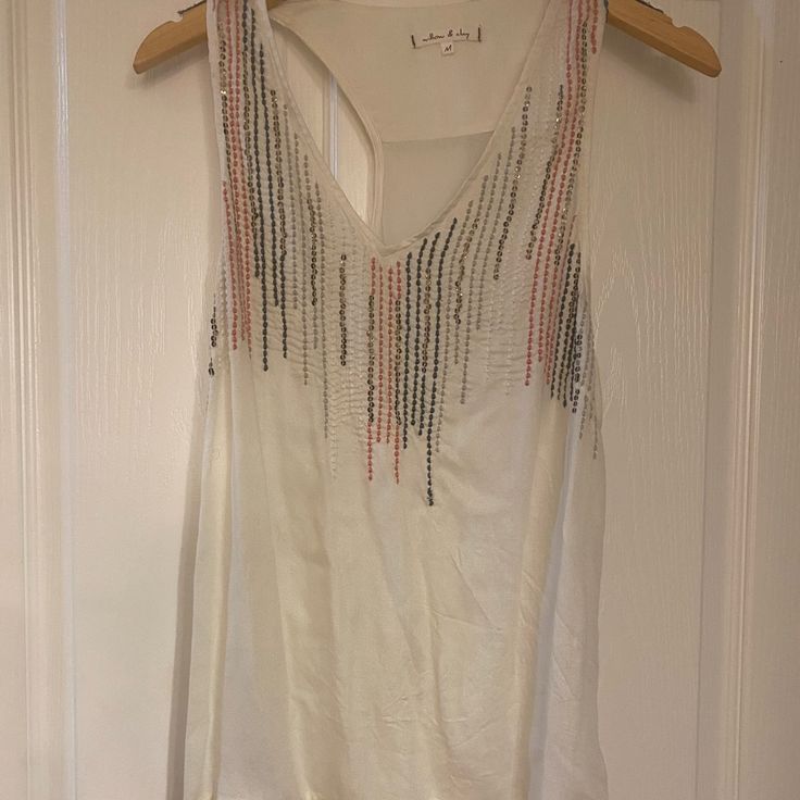 Sheer With Sequins. Never Worn Spring White Sequined Tank Top, White Sequined Tank Top For Spring, Tank Tops, Cream, Women Shopping, Color