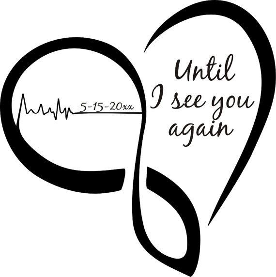 a black and white drawing of a heart with the words until i see you again