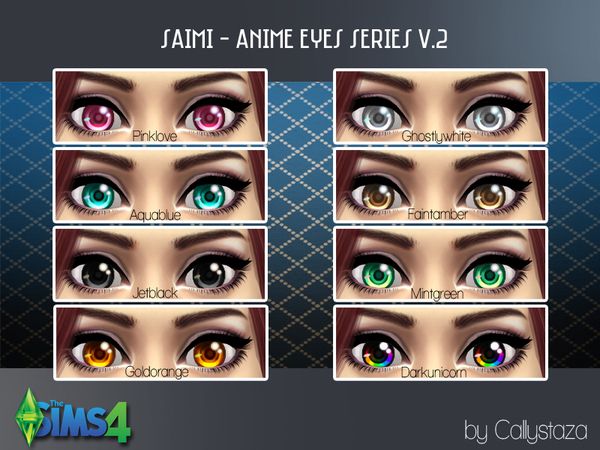 an anime eye set with different colored eyes and the text,'jami - anime series v2 '