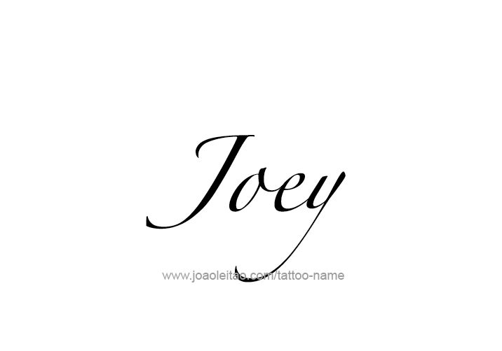 the word joey written in cursive writing on a white background with black ink