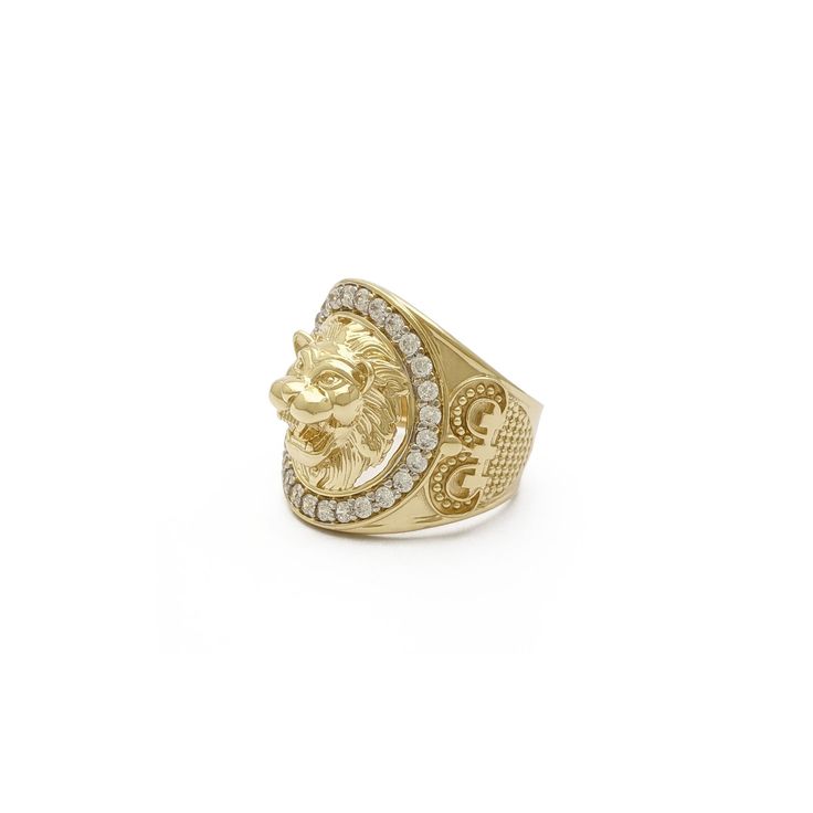 Precious Metal: 14 Karat Yellow Gold Gemstone: Cubic Zirconia Round Shaped: White Stones may be upgraded upon request. Height: 22.43 mm* Band Width: 6.75 (base) - 20.4 mm (sides)* Weight: 10.7 grams* *All weights and measurements are approximate. Please contact us if you have further questions about alternate sizes or styles, availability, specifications, and personalization options. **Ring sizes are adjustable up to increments of 0.25. Contact us prior to or immediately after purchasing the rin Yellow Gold Cluster Ring With 17 Jewels, Gold Cluster Ring With 17 Diamonds, Luxury Gold Plated Rings With Diamond Accents, Luxury Gold-plated Rings With Diamond Accents, Luxury Yellow Gold Jewelry With Center Stone, Luxury 14k Stamped Cubic Zirconia Jewelry, 14k Gold Ring With Diamond Accents, Luxury Yellow Gold Diamond Ring With Round Stone, Luxury Yellow Gold Diamond Ring With Round Cut