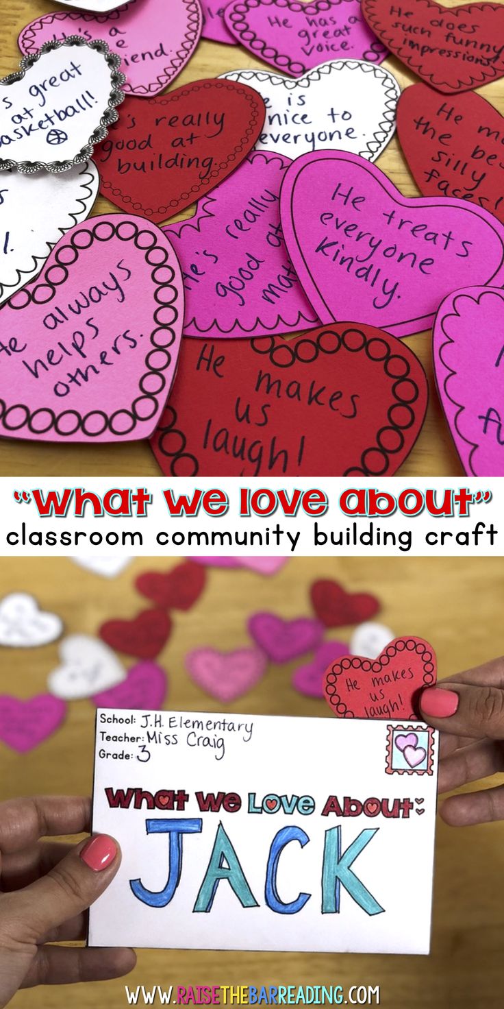 valentine's day craft for kids with hearts and words on the front, and in the back