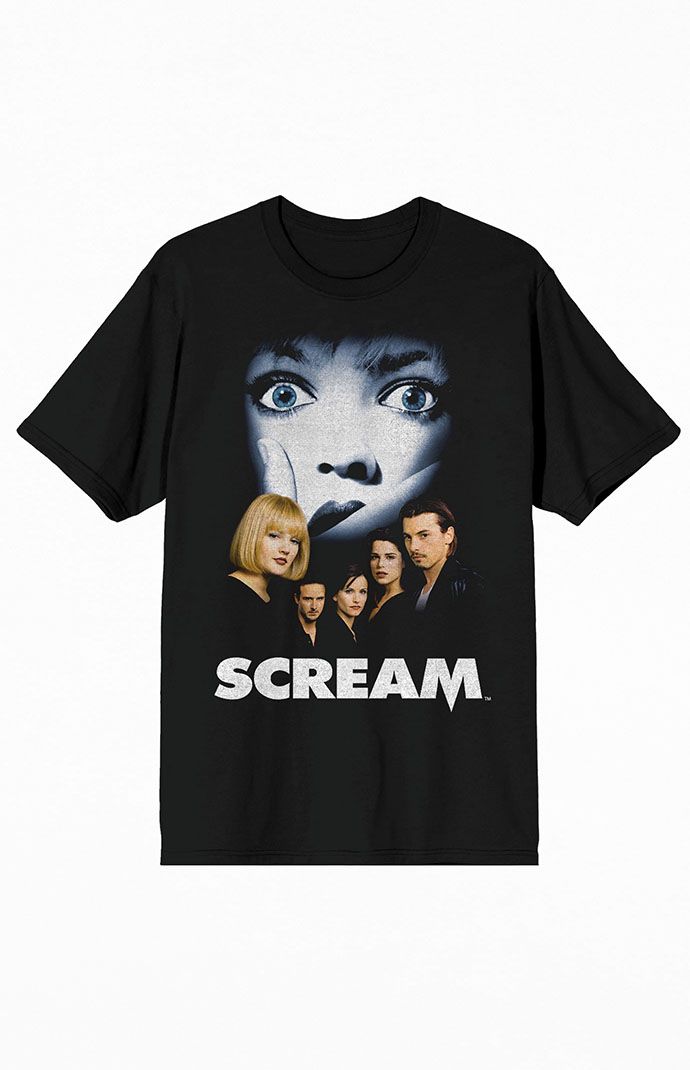 a black t - shirt with the words scream on it