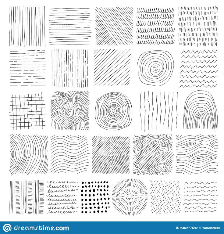 a collection of hand drawn lines