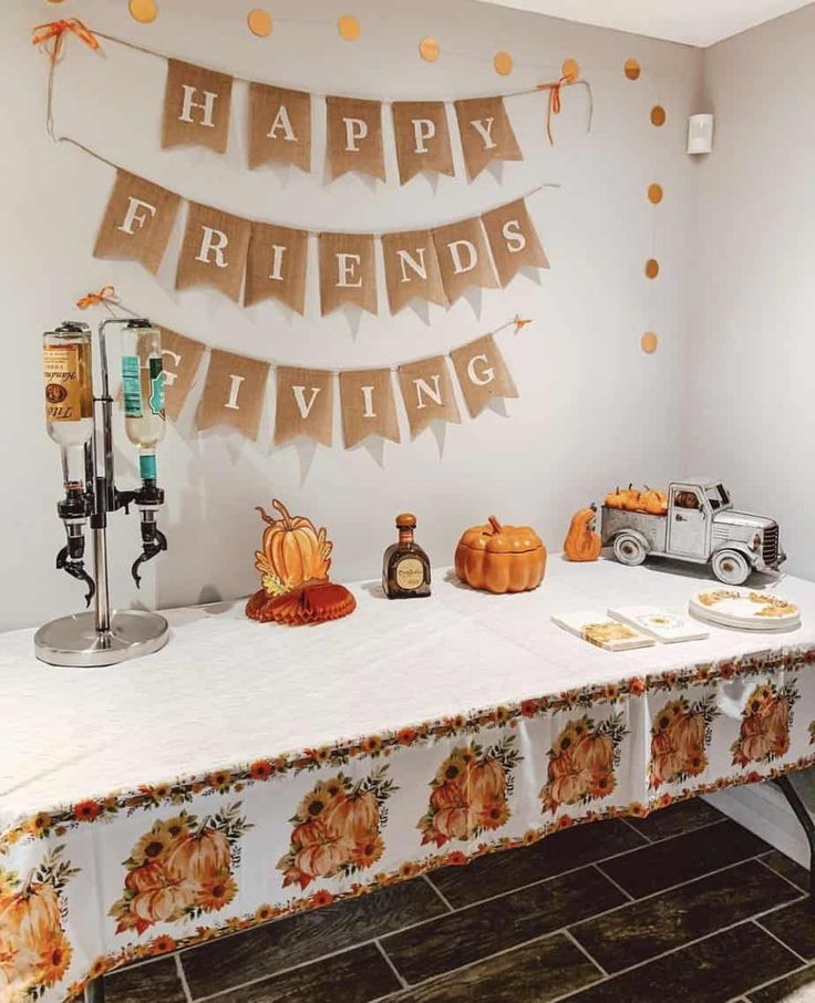 a table topped with lots of food and decorations