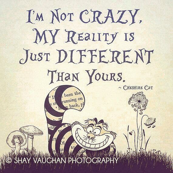 an image of a book with the title i'm not crazy, my reality is just different than yours