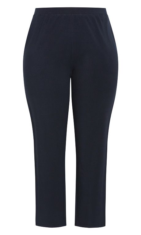 Plus Size Supima Active Pant Navy - average Workwear Cropped Leg Capris With Elastic Waistband, Workwear Capris With Elastic Waistband And Cropped Leg, Fitted Cropped Leg Loungewear Pants, Stretch Cotton Cropped Leg Pants, Stretch Cropped Leg Pants With Pockets, Stretch Cotton Capris For Work, Ankle-length Elastane Loungewear Pants, Ankle-length Elastane Lounge Pants, Chic Cropped Leg Lounge Pants