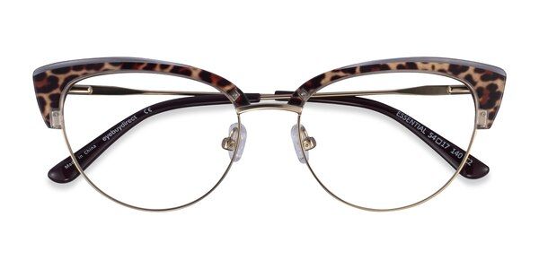 Essential Cat Eye Leopard & Gold Glasses for Women | Eyebuydirect Cheetah Print Glasses Frames, Cheetah Glasses, Glasses Inspo, Leopard Glasses, Specs Frame, Bold Brows, Gold Glasses, Discover Your Style, Glasses For Women