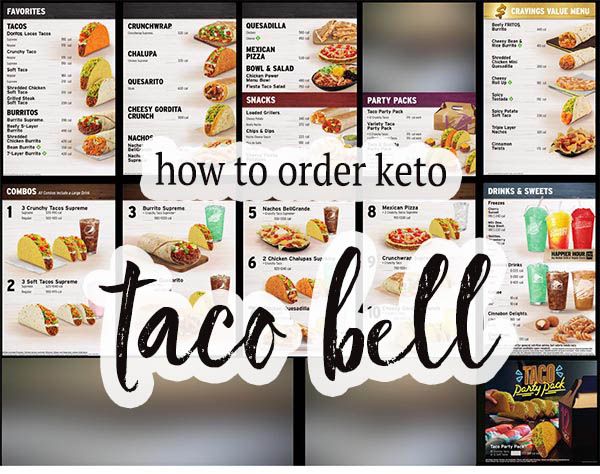 the menu for how to order keto at taco bell