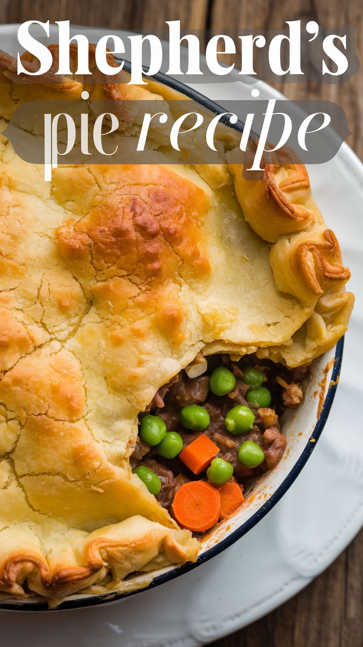 there is a pie with peas and carrots in it