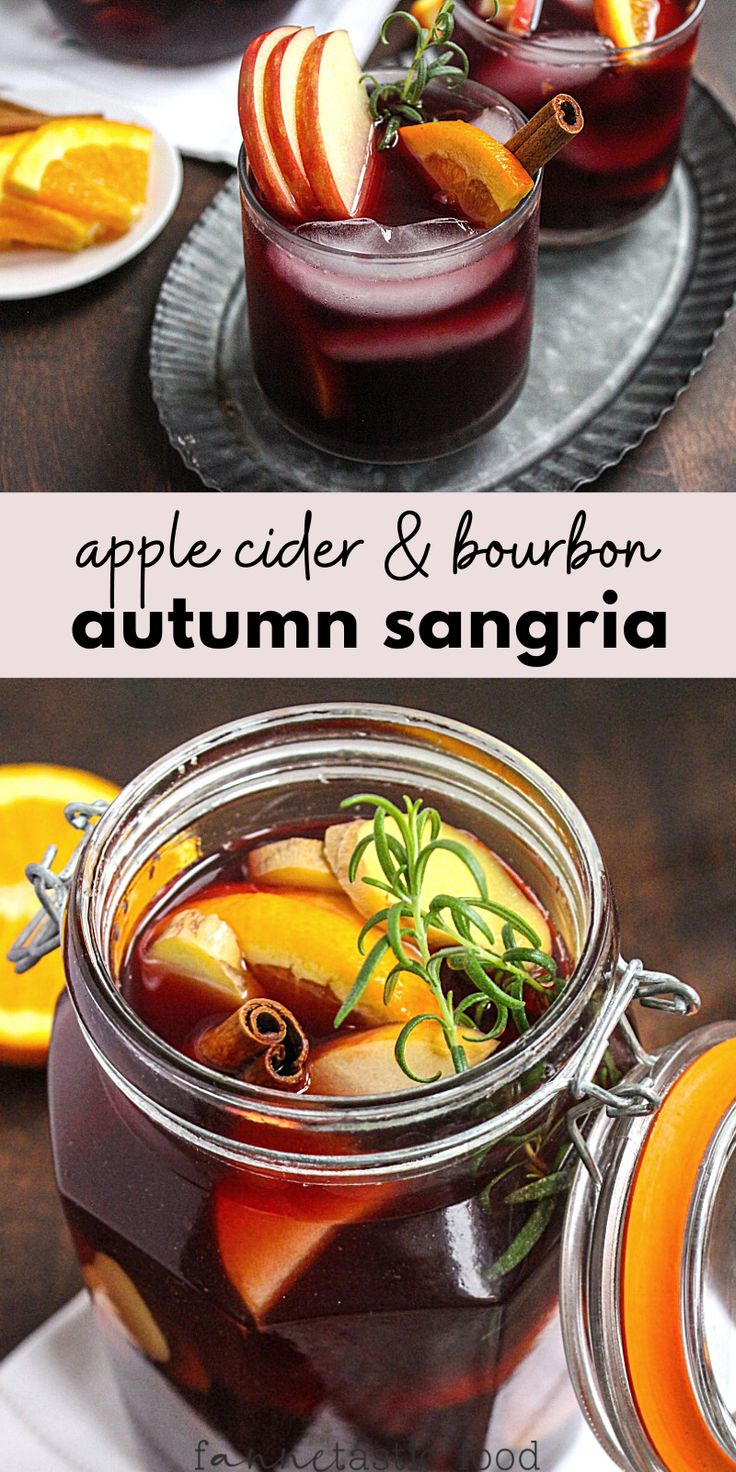 an apple cider and bourbon autumn sangria