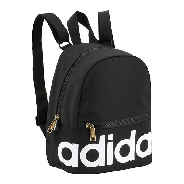 Never Worn Black New Condition Trendy Black Backpack For Back To School, Casual Black Backpack With Letter Print, Sporty Black Bag For Back To School, Trendy Adidas Black Bag, Trendy Black Adidas Bag, Black Letter Print Bag For Back To School, Black Bags With Letter Print For Back To School, Adidas Everyday Bags For Back To School, Back To School Adidas Backpack