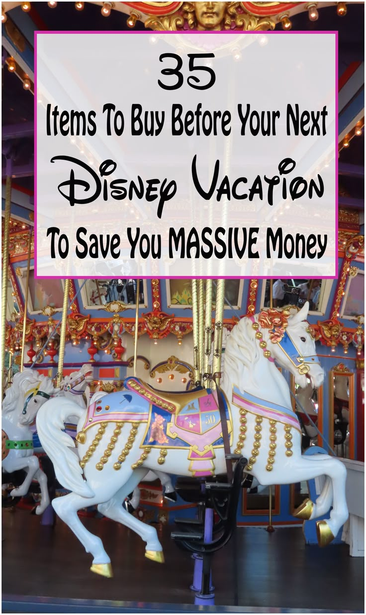 a carousel with the words 35 items to buy before your next vacation to save you massive money