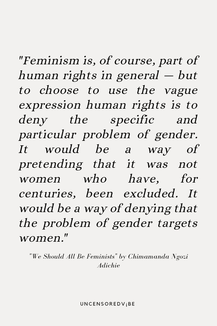 an image with the words, feministism is of course part of human rights in general