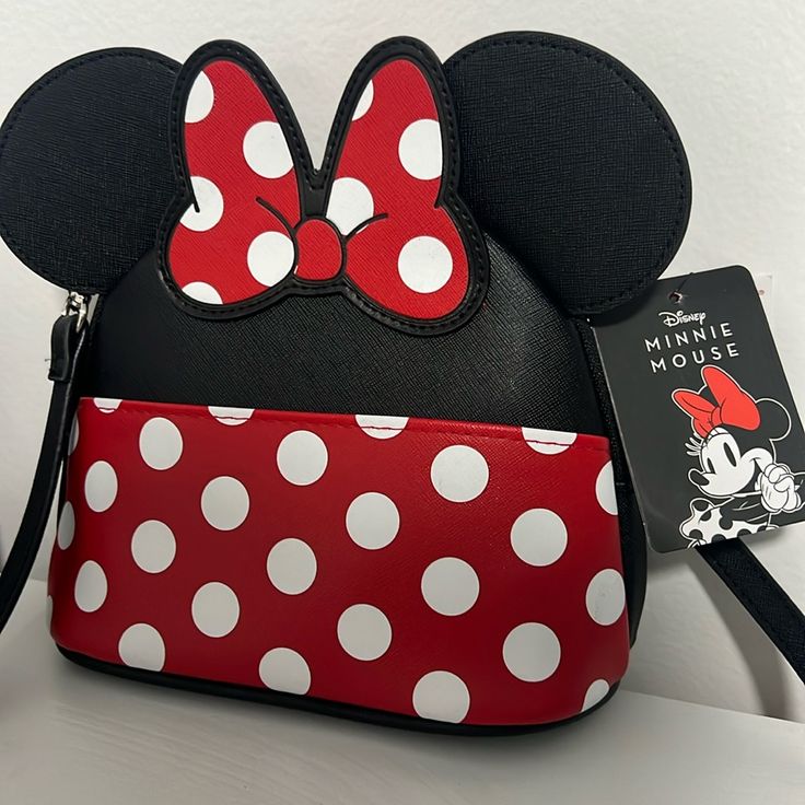 Disney Mini Mouse Crossbody Bag Purse Brand New! Check Other Listings For Similar Products. Bundle And Save! Red Disney Bag With Zipper Closure, Disney Crossbody Bags For Disney Trips, Disney Style Crossbody Bags For Disney Trips, Black Mickey Mouse Bag For Disney Fan Events, Black Minnie Mouse Bag For Disney Trips, Cute Red Minnie Mouse Bag, Cute Red Bag For Disney Trips, Trendy Black Minnie Mouse Bag, Disney Style Crossbody Shoulder Bag With Adjustable Strap