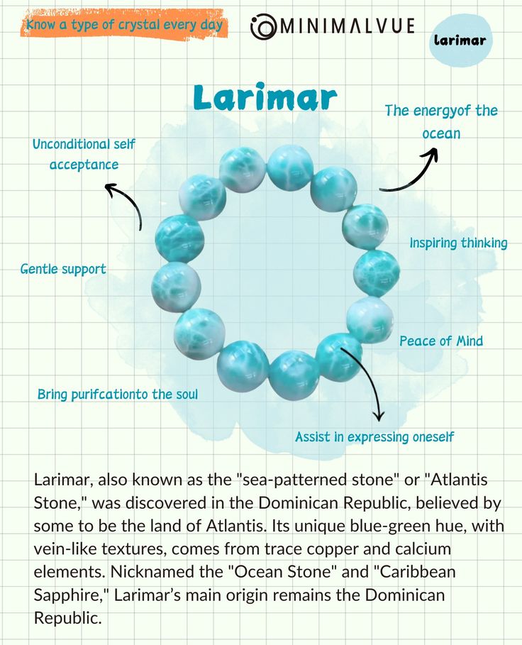 Larimar crystal meanings Larimar Crystal Meaning, Crystal Larimar, Larimar Crystal, Crystals Meanings, Natural Philosophy, Types Of Crystals, Larimar Stone, Powerful Energy, Fire Mountain