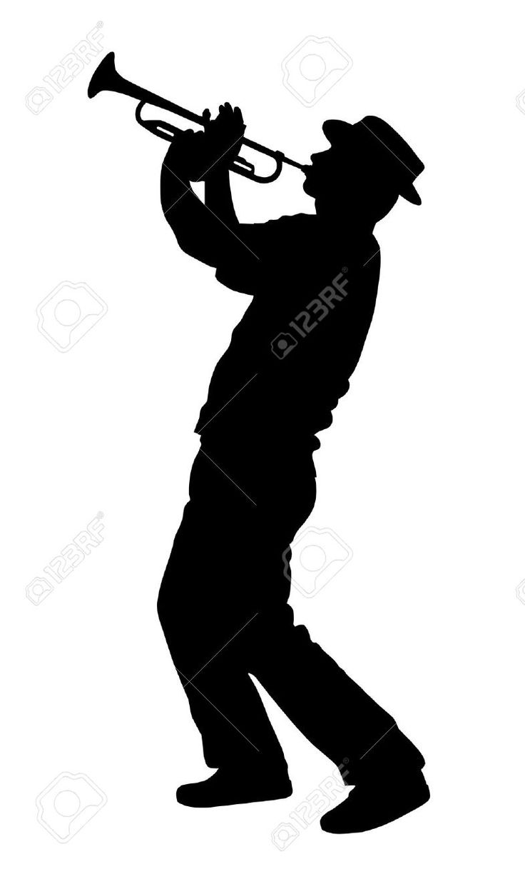 a man playing the trumpet silhouetted on a white background stock photo and royalty images