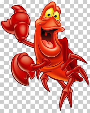 a cartoon lobster with its mouth open and hands in the air, while it's holding