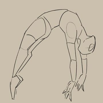 a drawing of a person doing a handstand