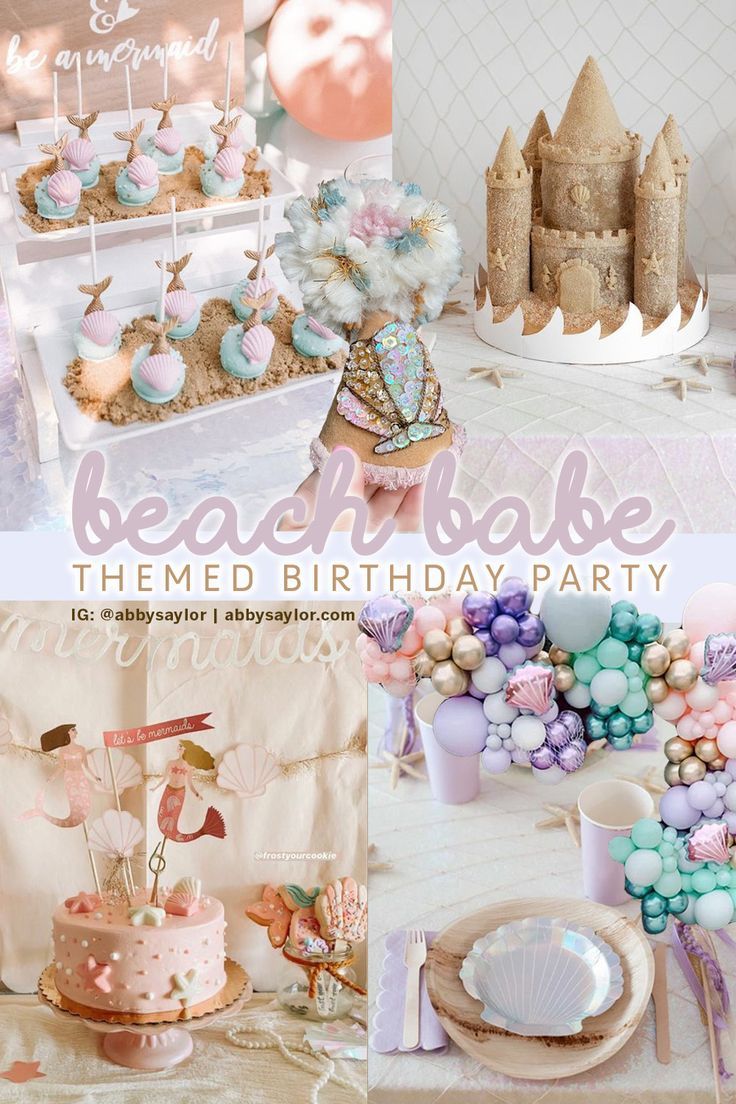 beach babe themed birthday party Shellebrate Birthday, Shell Mermaid, Mermaid Under The Sea, Party Inspo, Shop Decor, Themed Birthday Party, Clam Shell, Beach Babe, Beach Themes