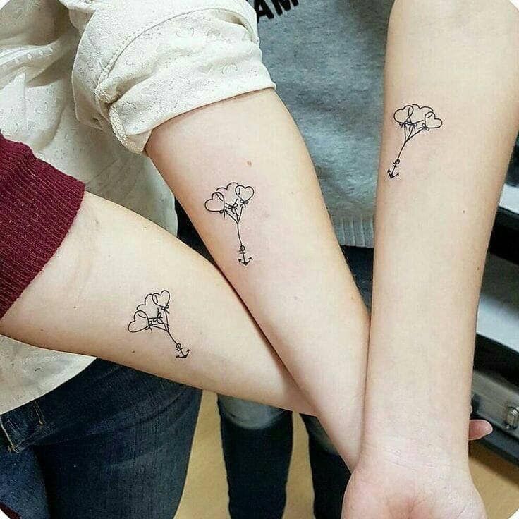 two people with matching tattoos on their arms