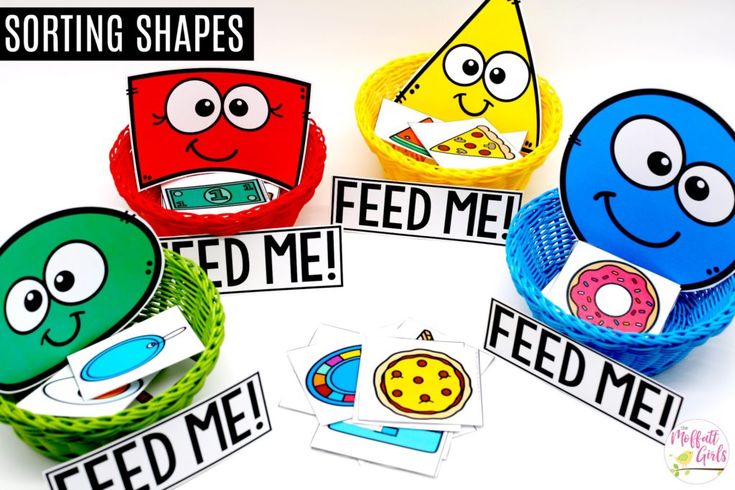 some paper plates with different faces and words on them that say feed me, feed me