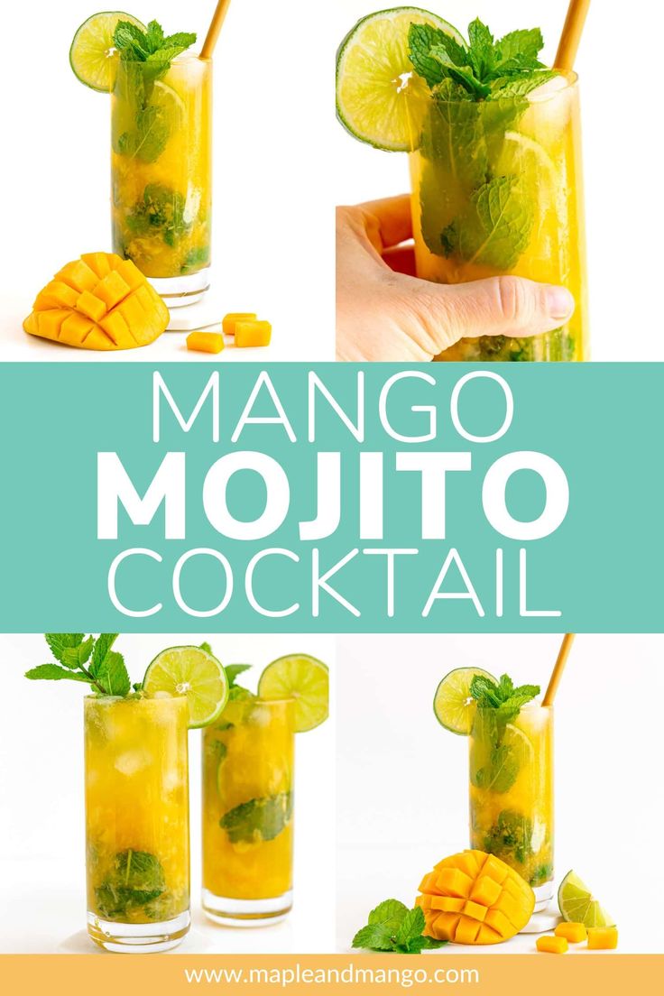 the mango mojito cocktail is ready to be served