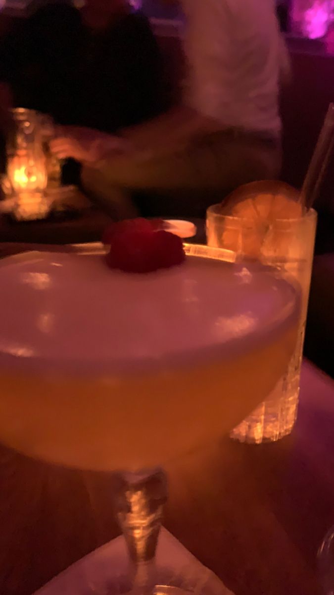 a close up of a drink on a table