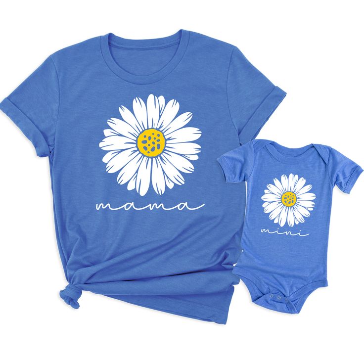 🌼👩‍👧 Dress in style with our Daisy Mama and Mini T-Shirts! 🌟 Perfect for blooming with your little one! 😍 Get yours now and add a touch of floral charm to your wardrobe! For different Mother's Day t-shirt designs, please take a look at our Mother's Day collection. https://www.greatwoodboutique.com/collections/mothers-day-tee-shirts Matching Funny Print Summer Tops, Casual Family T-shirt With Cartoon Print, Casual T-shirt With Cartoon Print For Family, Casual Cartoon Print T-shirt For Family, Summer Graphic Print Matching T-shirt, Spring Cartoon Print T-shirt, Spring Cartoon Print Relaxed Fit T-shirt, Blue Family Matching T-shirt With Cartoon Print, Family Matching Blue T-shirt With Cartoon Print