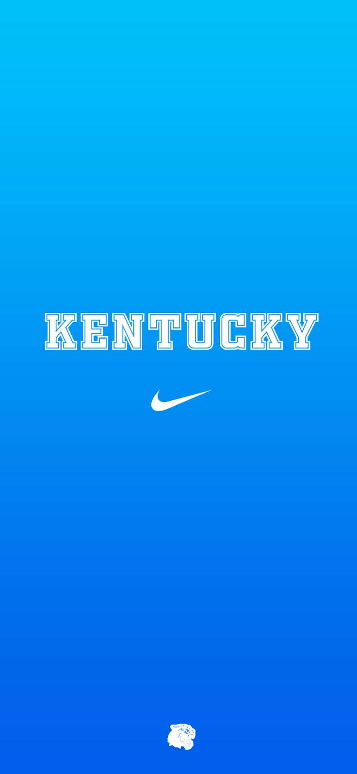 a blue background with the words kentucky and a white nike logo on it's left side